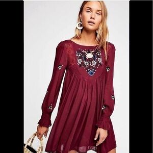 SALE New Free People embroidered Moya Mohave dress sz S